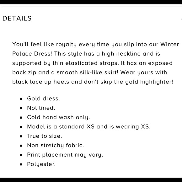 ✨Discontinued, Hello Molly Gold Palace Lace Dress - Picture 9 of 12